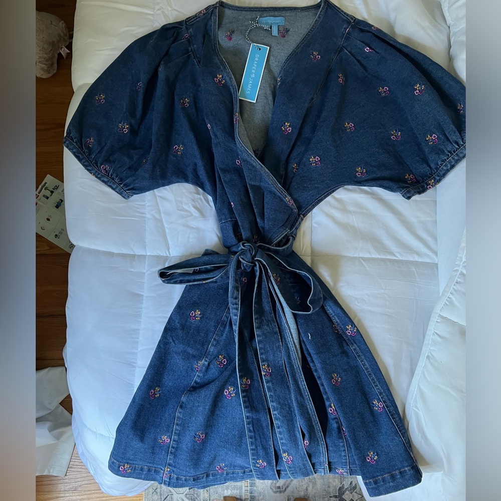 Draper James NWT denim wrap dress size 16